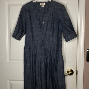 Talbots Petites Chambray Blue Shirt Dress Size 4